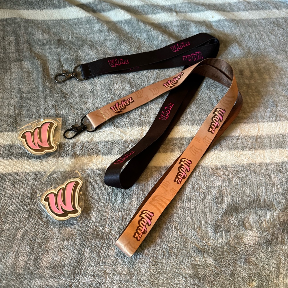 Waferz Brown and Black Lanyards with Waferz Pins